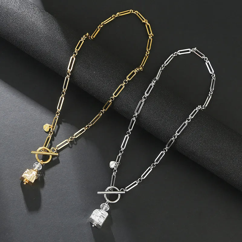 Wholesale Jewelry Simple Style Classic Style Solid Color 304 Stainless Steel Plating Pendant Necklace