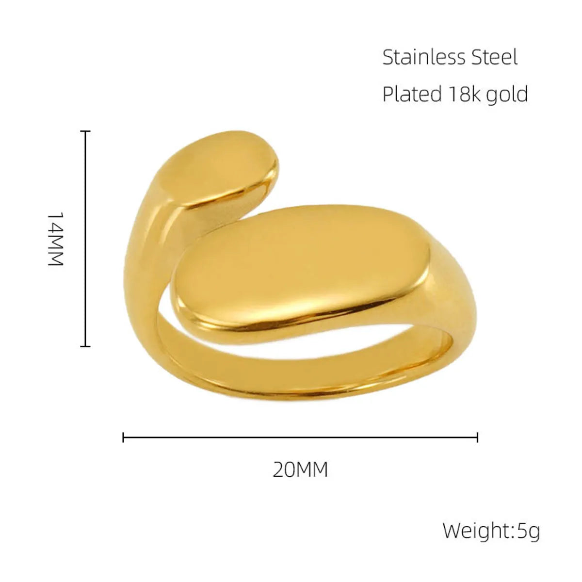 Wholesale Jewelry Simple Style Classic Style Solid Color 304 Stainless Steel Plating Rings