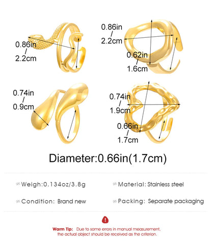 Wholesale Jewelry Simple Style Classic Style Solid Color 304 Stainless Steel Plating Rings