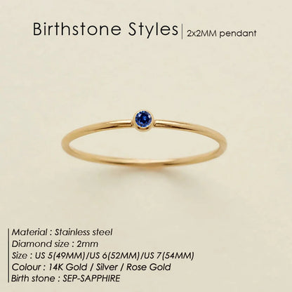 Wholesale Jewelry Simple Style Classic Style Solid Color 304 Stainless Steel Rhinestones Inlay Rings