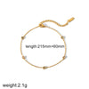 Wholesale Jewelry Simple Style Classic Style Solid Color 304 Stainless Steel Zircon 18K Gold Plated Plating Bracelets Anklet