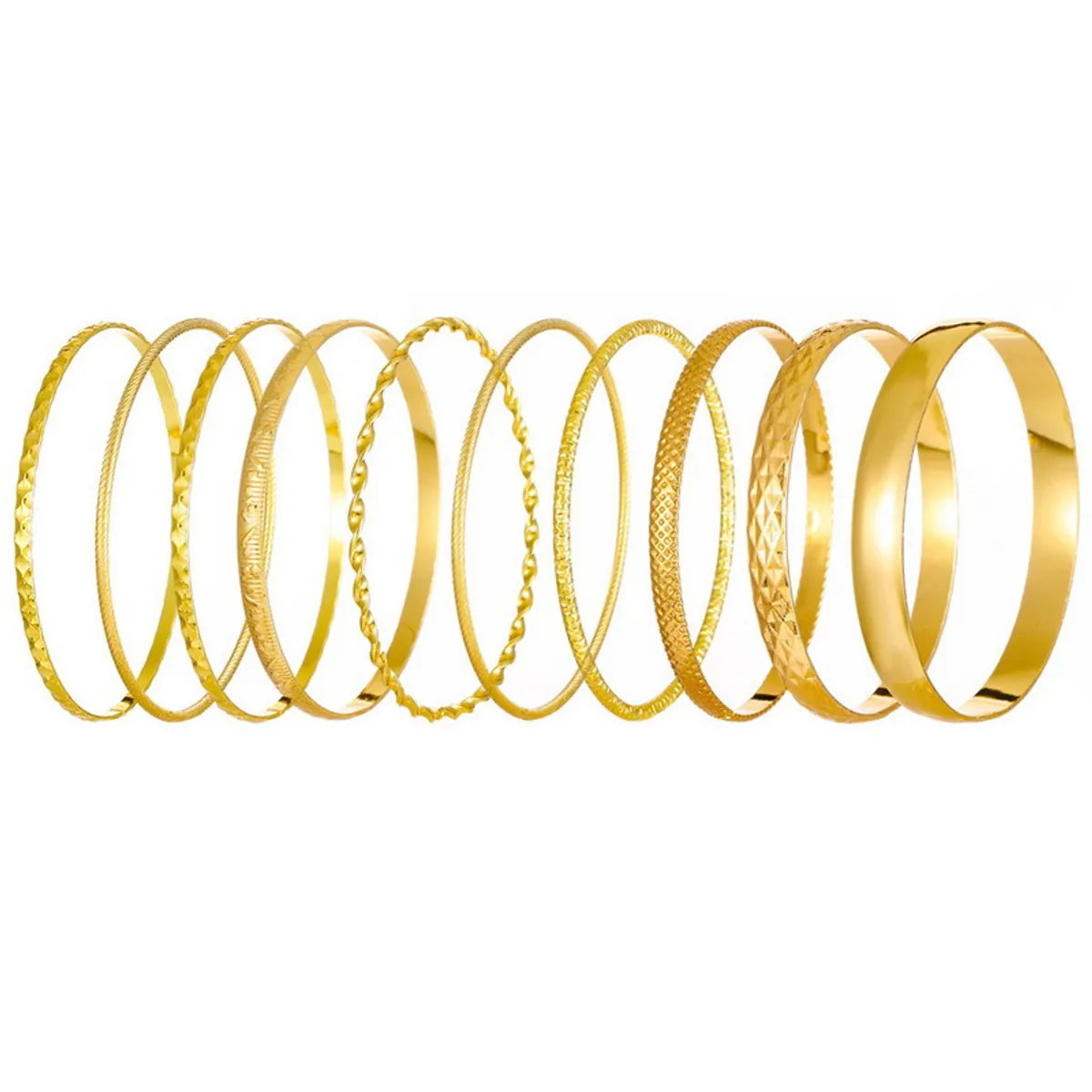 Simple Style Classic Style Solid Color Gold Plated Alloy Wholesale Bangle