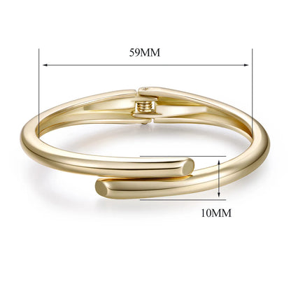 Simple Style Classic Style Solid Color Gold Plated Alloy Wholesale Bangle