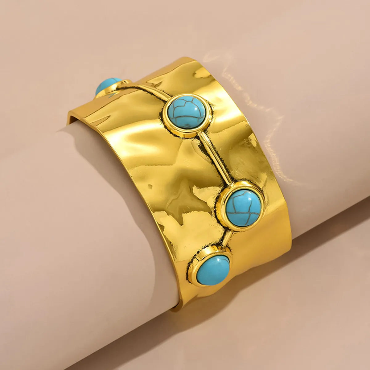 Wholesale Jewelry Simple Style Classic Style Solid Color Alloy Turquoise Inlay Bangle