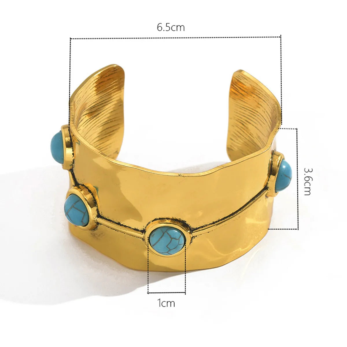 Wholesale Jewelry Simple Style Classic Style Solid Color Alloy Turquoise Inlay Bangle