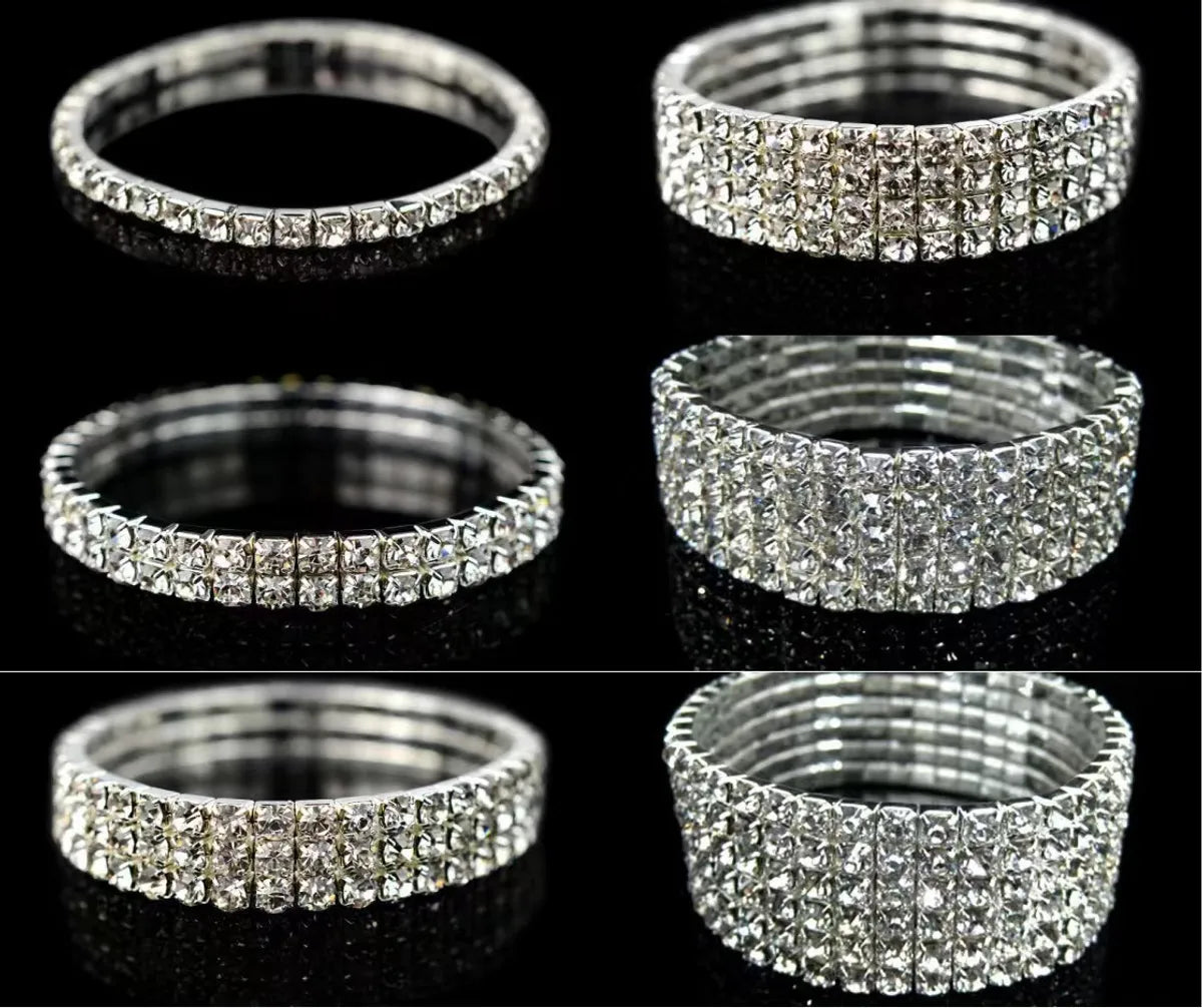 Wholesale Jewelry Simple Style Classic Style Solid Color Metal Iron Chain Rhinestones Inlay Bracelets