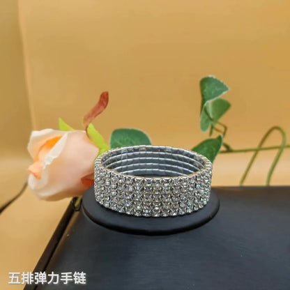 Wholesale Jewelry Simple Style Classic Style Solid Color Metal Iron Chain Rhinestones Inlay Bracelets