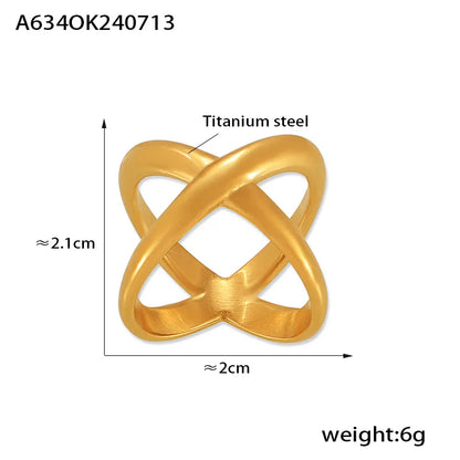 Wholesale Jewelry Simple Style Classic Style Solid Color Titanium Steel 18K Gold Plated Plating Rings