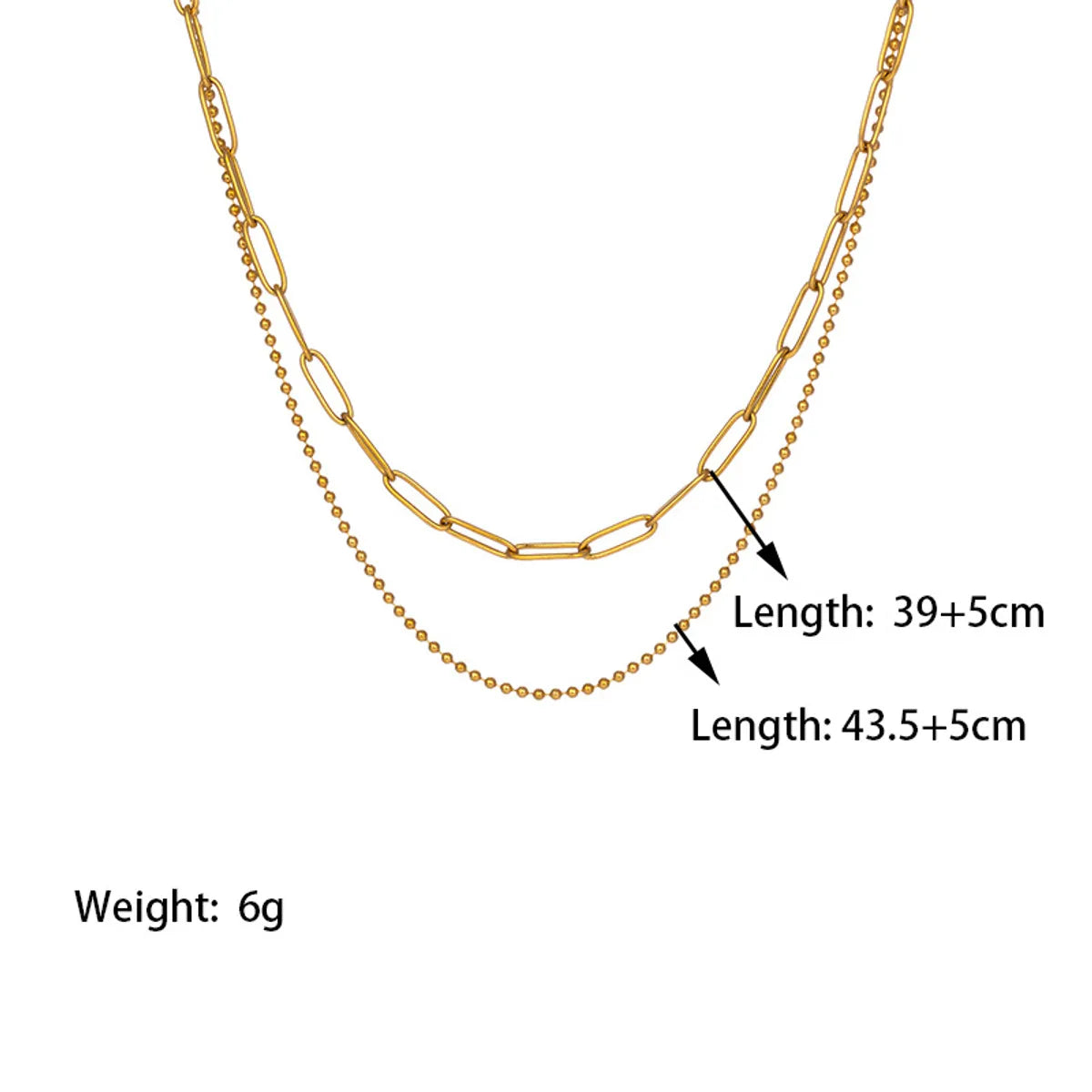 Wholesale Jewelry Simple Style Classic Style Solid Color Titanium Steel Plating Layered Necklaces