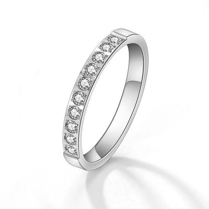 Wholesale Jewelry Simple Style Classic Style Solid Color Titanium Steel Rhinestones Inlay Rings