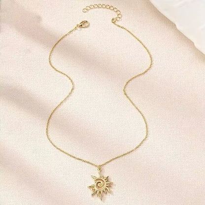 Wholesale Jewelry Simple Style Classic Style Solid Color Zinc Alloy Gold Plated Plating Pendant Necklace