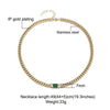 Wholesale Jewelry Simple Style Classic Style Square 304 Stainless Steel Zircon 18K Gold Plated Inlay Necklace