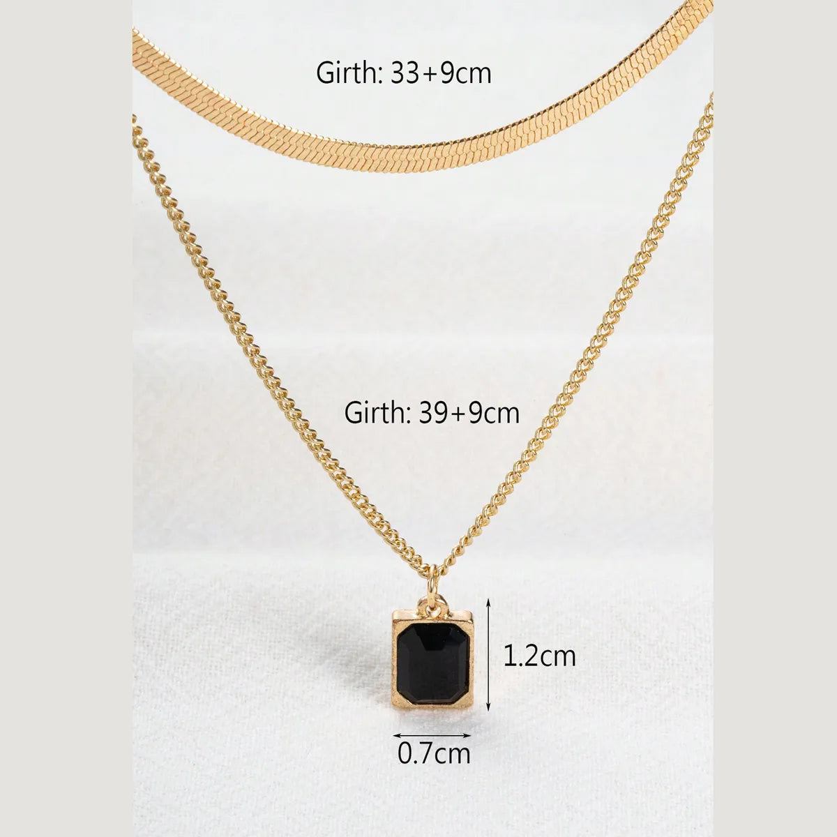 Wholesale Jewelry Simple Style Classic Style Square Alloy Glass 14K Gold Plated Inlay Layered Necklaces