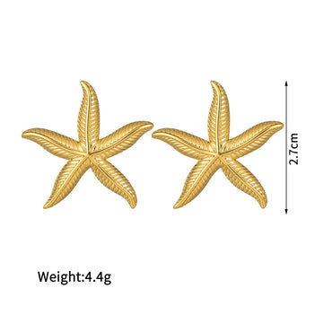 Wholesale Jewelry Simple Style Classic Style Starfish 304 Stainless Steel Plating Rings Earrings