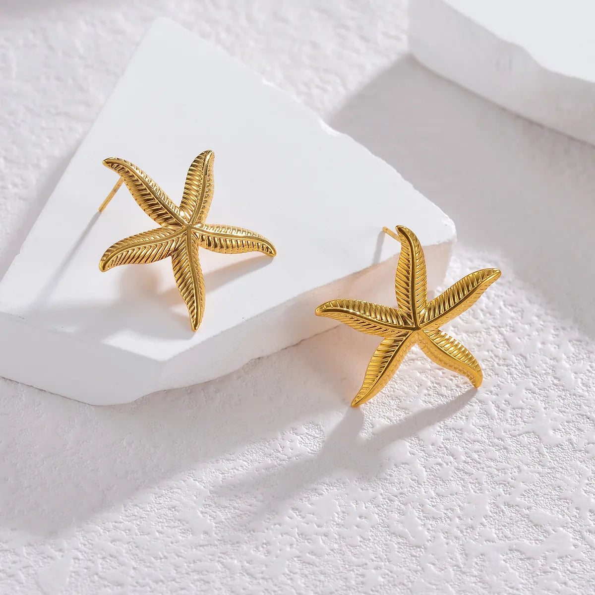 Wholesale Jewelry Simple Style Classic Style Starfish 304 Stainless Steel Plating Rings Earrings