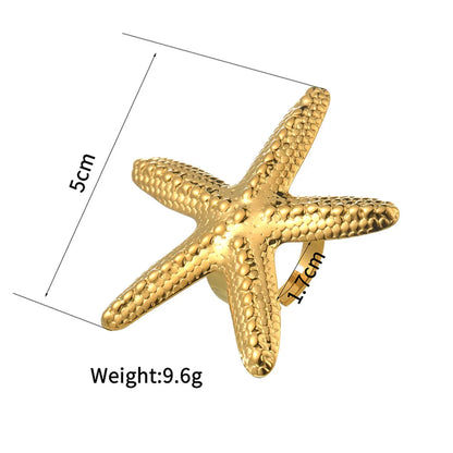 Wholesale Jewelry Simple Style Classic Style Starfish 304 Stainless Steel Plating Rings Earrings