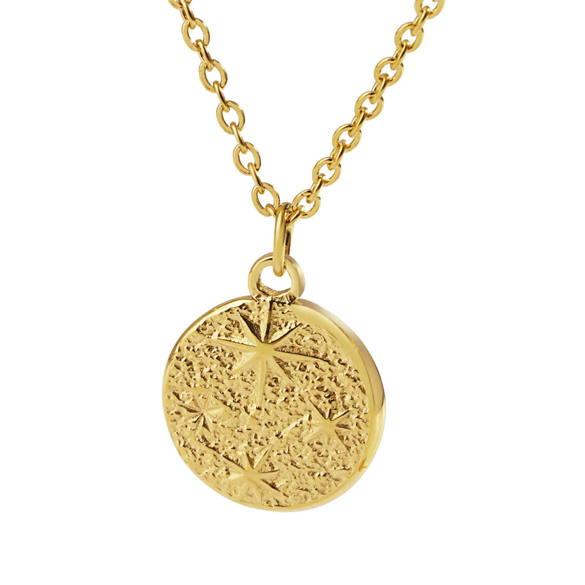 Wholesale Jewelry Simple Style Classic Style Sun 304 Stainless Steel 18K Gold Plated Plating Pendant Necklace