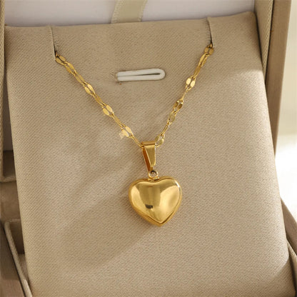 Wholesale Jewelry Simple Style Classic Style Sun Heart Shape Bow Knot 201 Stainless Steel 304 Stainless Steel Rhinestones Shell Zircon 18K Gold Plated Inlay Pendant Necklace