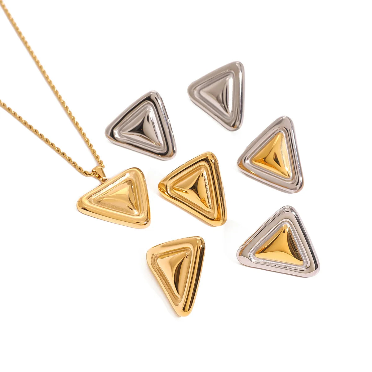 Wholesale Jewelry Simple Style Classic Style Triangle 304 Stainless Steel Jewelry Set