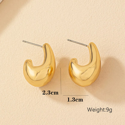 1 Pair Simple Style Classic Style Water Droplets Plating Alloy 14k Gold Plated Ear Studs