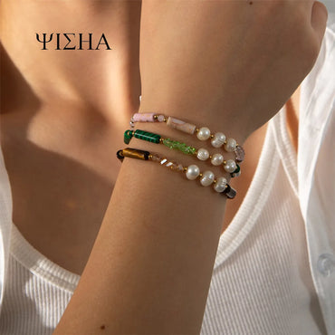 Wholesale Jewelry Simple Style Color Block Titanium Steel Beaded Bracelets