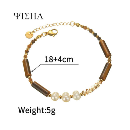 Wholesale Jewelry Simple Style Color Block Titanium Steel Beaded Bracelets