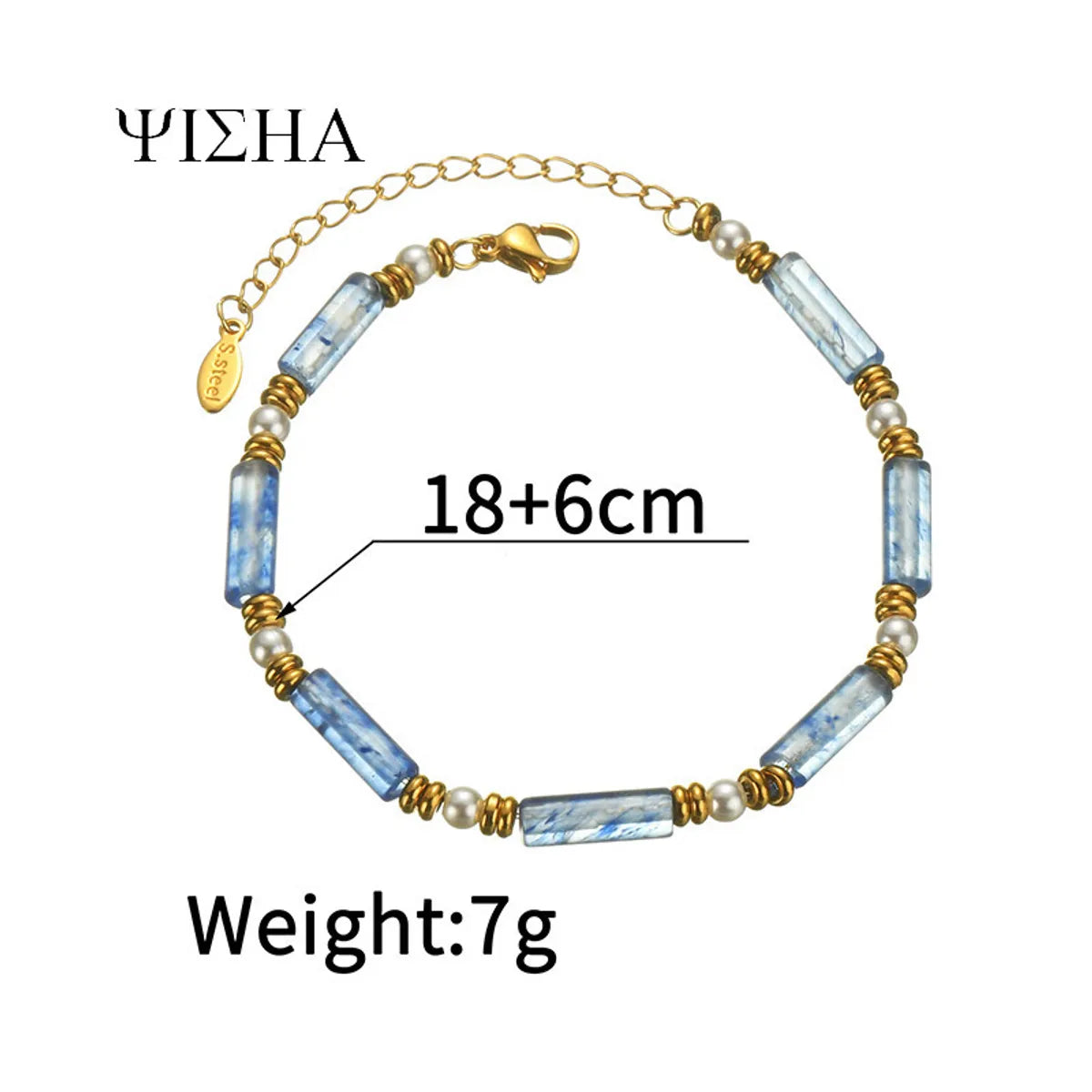 Wholesale Jewelry Simple Style Color Block Titanium Steel Beaded Bracelets