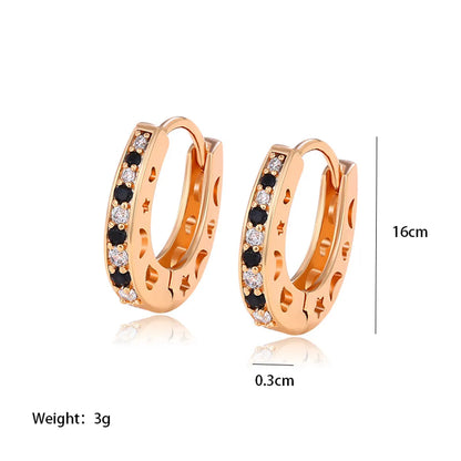 Wholesale Jewelry Xuping Simple Style Commute Color Block Alloy Artificial Gemstones 18k Gold Plated Plating Inlay Earrings