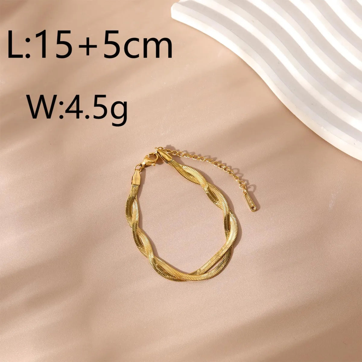 Wholesale Jewelry Simple Style Commute Geometric 304 Stainless Steel 18K Gold Plated White Gold Plated Chain Bracelets Necklace