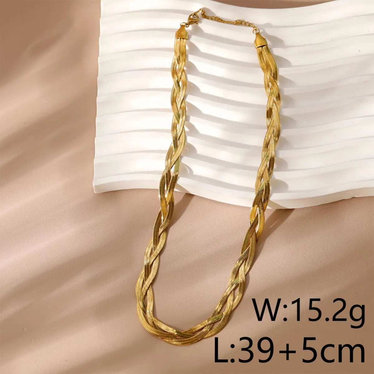 Wholesale Jewelry Simple Style Commute Geometric 304 Stainless Steel 18K Gold Plated White Gold Plated Chain Bracelets Necklace