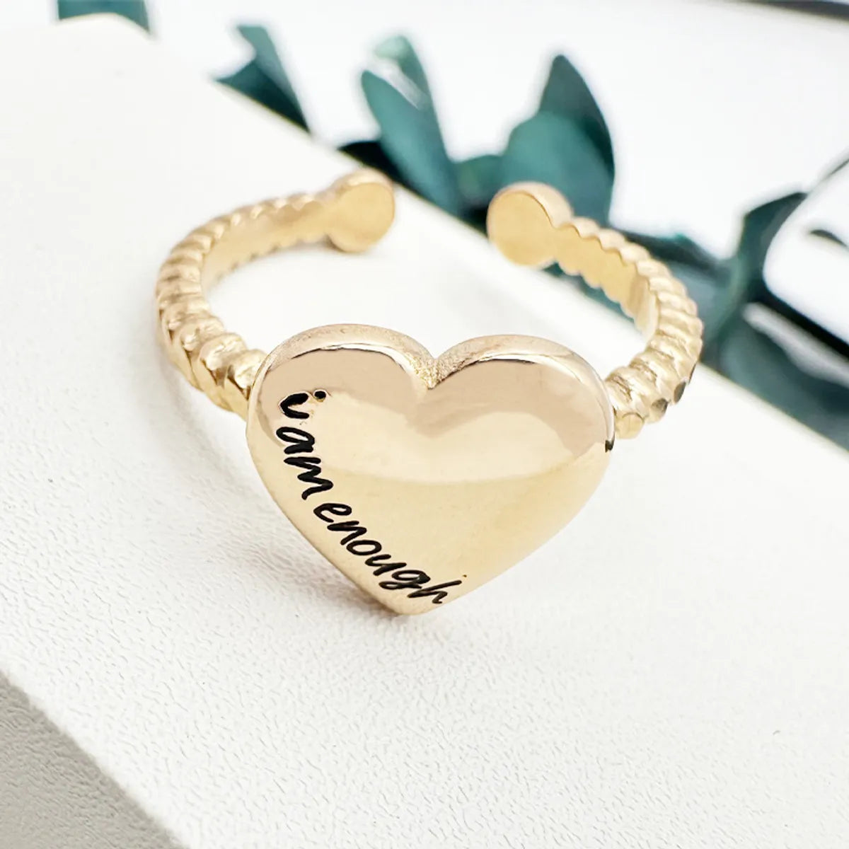 Wholesale Jewelry Simple Style Commute Letter Heart Shape 316 Stainless Steel  Polishing Open Rings