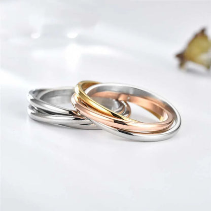 Wholesale Jewelry Simple Style Commute Lines Titanium Steel Plating Rings