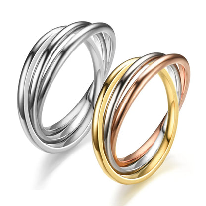 Wholesale Jewelry Simple Style Commute Lines Titanium Steel Plating Rings