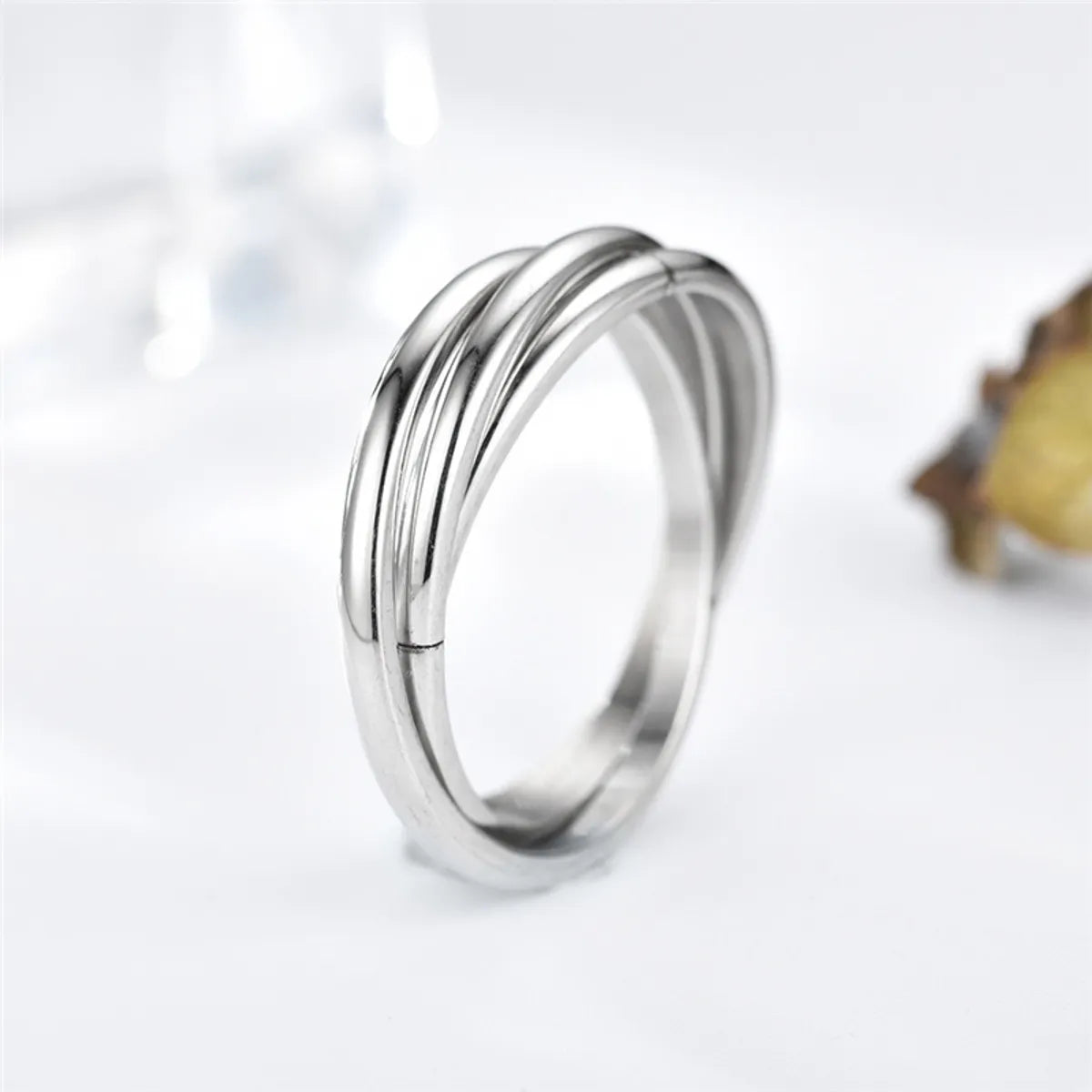 Wholesale Jewelry Simple Style Commute Lines Titanium Steel Plating Rings