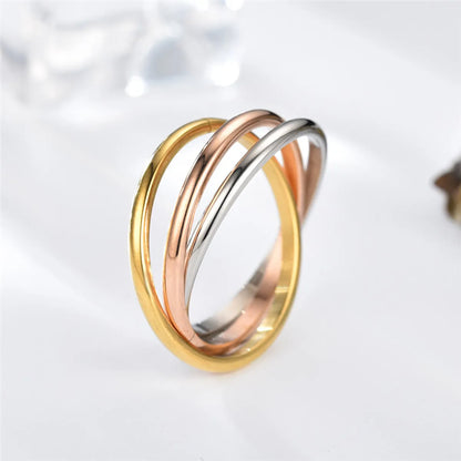 Wholesale Jewelry Simple Style Commute Lines Titanium Steel Plating Rings