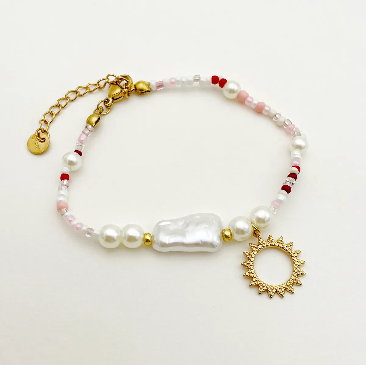 Wholesale Jewelry Simple Style Commute Round Sun 304 Stainless Steel Gold Plated Beaded Bracelets Necklace