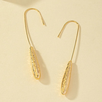 1 Pair Simple Style Commute Solid Color Plating Alloy Gold Plated Drop Earrings