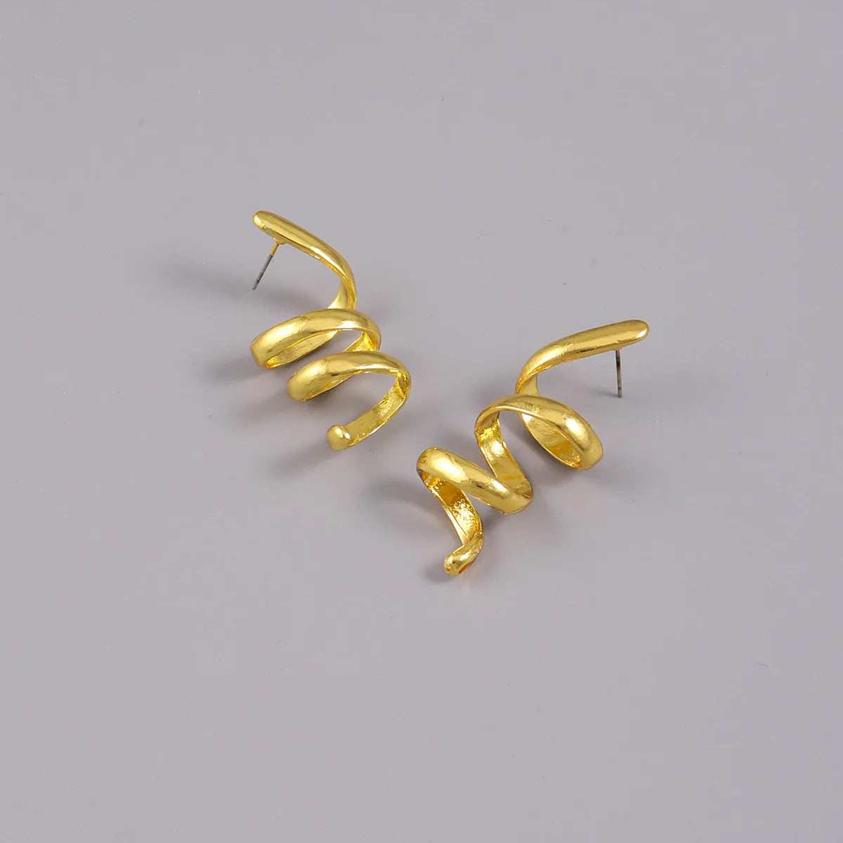 1 Piece Simple Style Commute Spiral Plating Alloy Gold Plated Silver Plated Ear Studs