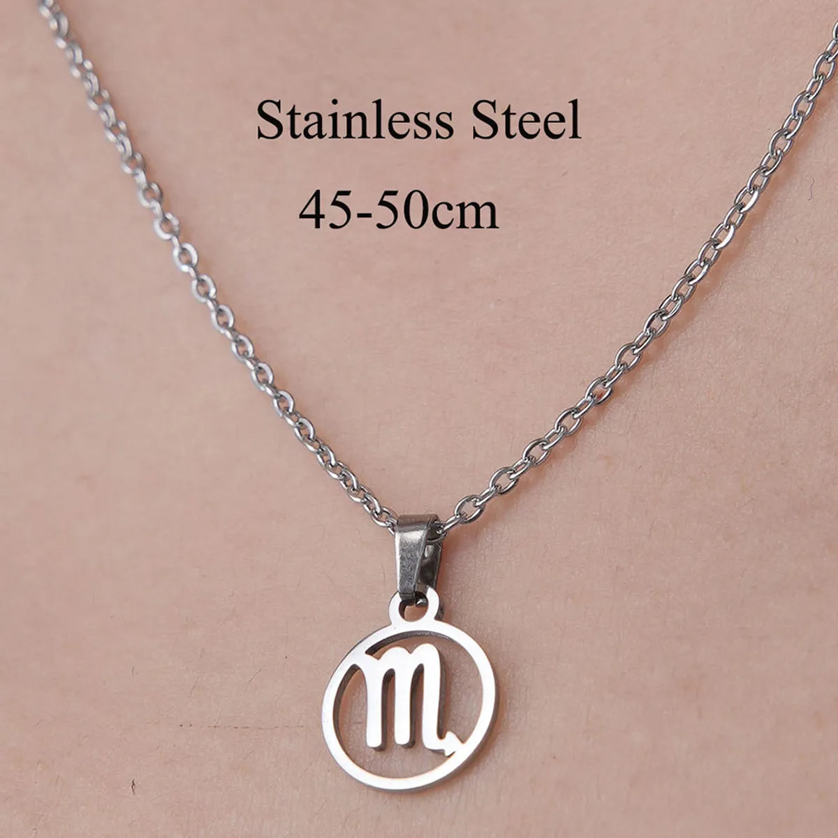 Wholesale Jewelry Simple Style Constellation 201 Stainless Steel Polishing Hollow Out Pendant Necklace