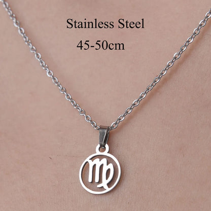 Wholesale Jewelry Simple Style Constellation 201 Stainless Steel Polishing Hollow Out Pendant Necklace