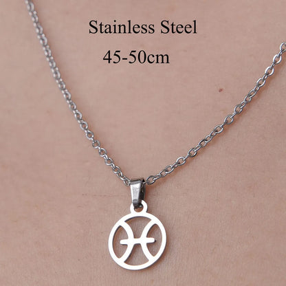 Wholesale Jewelry Simple Style Constellation 201 Stainless Steel Polishing Hollow Out Pendant Necklace