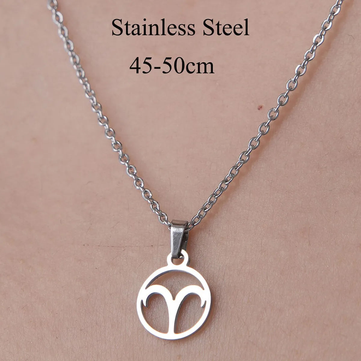 Wholesale Jewelry Simple Style Constellation 201 Stainless Steel Polishing Hollow Out Pendant Necklace