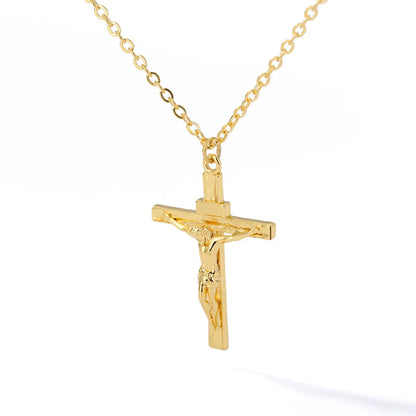 Wholesale Jewelry Simple Style Cross 304 Stainless Steel Copper Pendant Necklace