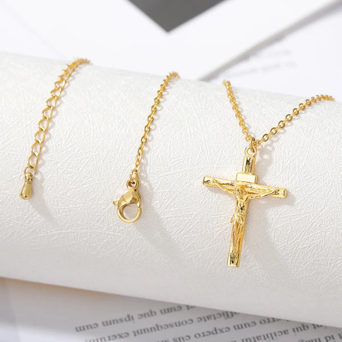 Wholesale Jewelry Simple Style Cross 304 Stainless Steel Copper Pendant Necklace