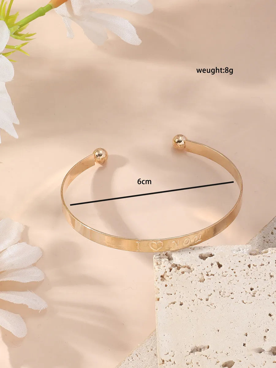 Simple Style Cross Heart Shape Knot Alloy Iron Plating Women'S Bangle