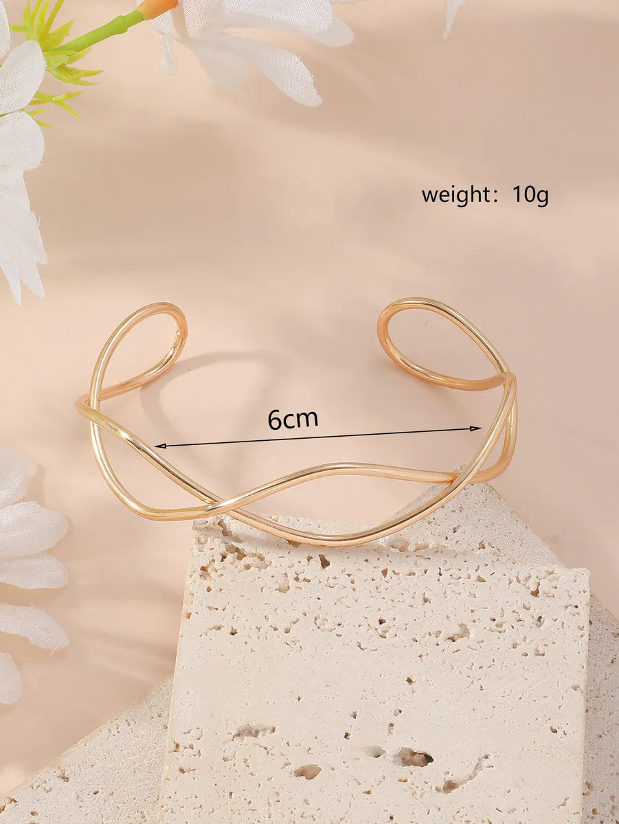 Simple Style Cross Heart Shape Knot Alloy Iron Plating Women'S Bangle