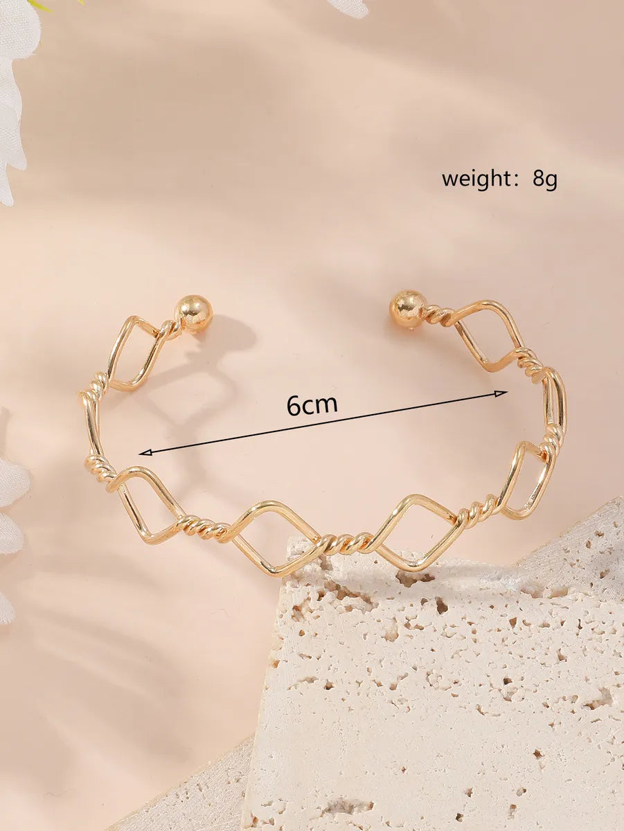 Simple Style Cross Heart Shape Knot Alloy Iron Plating Women'S Bangle