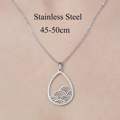 Wholesale Jewelry Simple Style Cross Moon Flower 201 Stainless Steel Polishing Pendant Necklace