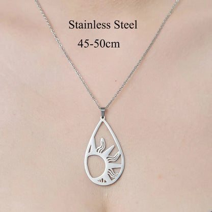 Wholesale Jewelry Simple Style Cross Moon Flower 201 Stainless Steel Polishing Pendant Necklace