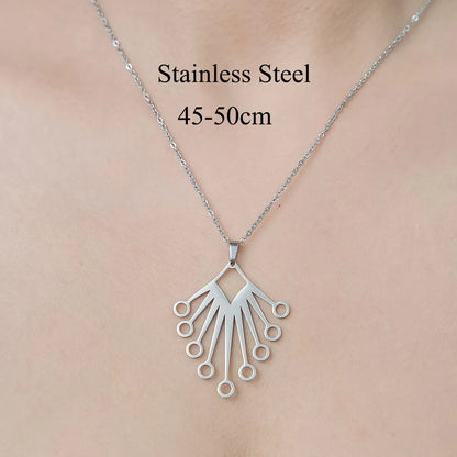 Wholesale Jewelry Simple Style Cross Moon Flower 201 Stainless Steel Polishing Pendant Necklace